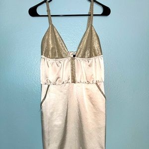 Pure Navy - White Slip Dress w. Metallic Detailing